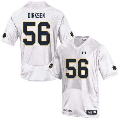 Notre Dame Fighting Irish Men's John Dirksen #56 White Under Armour Authentic Stitched College NCAA Football Jersey WKO3099PC